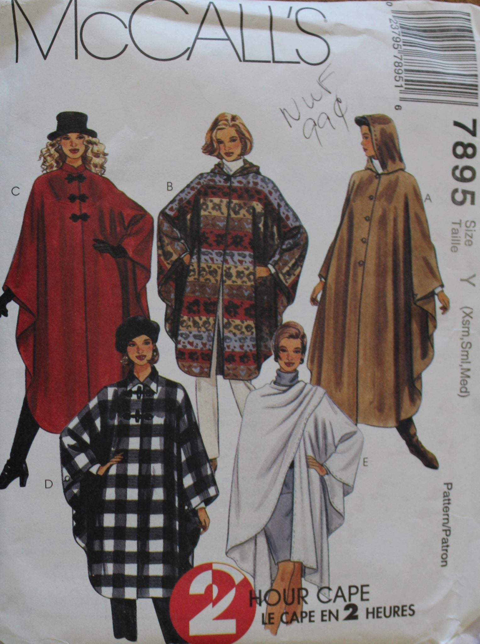 McCalls 7895, Misses Capes, Uncut Sewing Pattern Stylesewwear.boutique