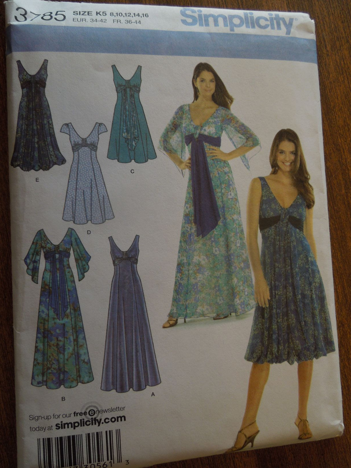 Simplicity 3785, Misses, Dresses, Evening Wear, Lined, Uncut Sewing Pa –  Stylesewwear.boutique
