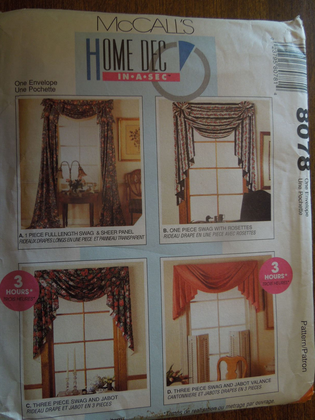 Sewing Pattern for Window Valances and Curtain Panels, Mccall's