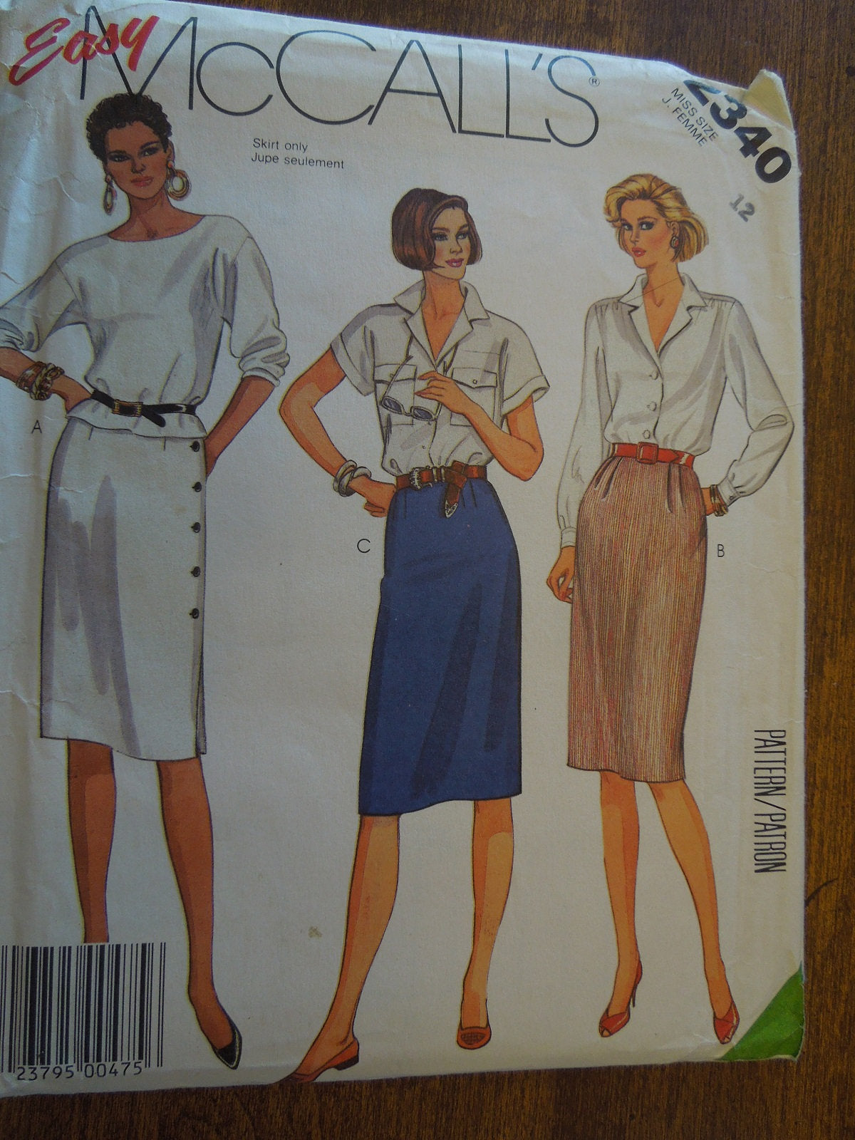 McCalls 2340, Misses Skirts, UNCUT sewing pattern Stylesewwear.boutique