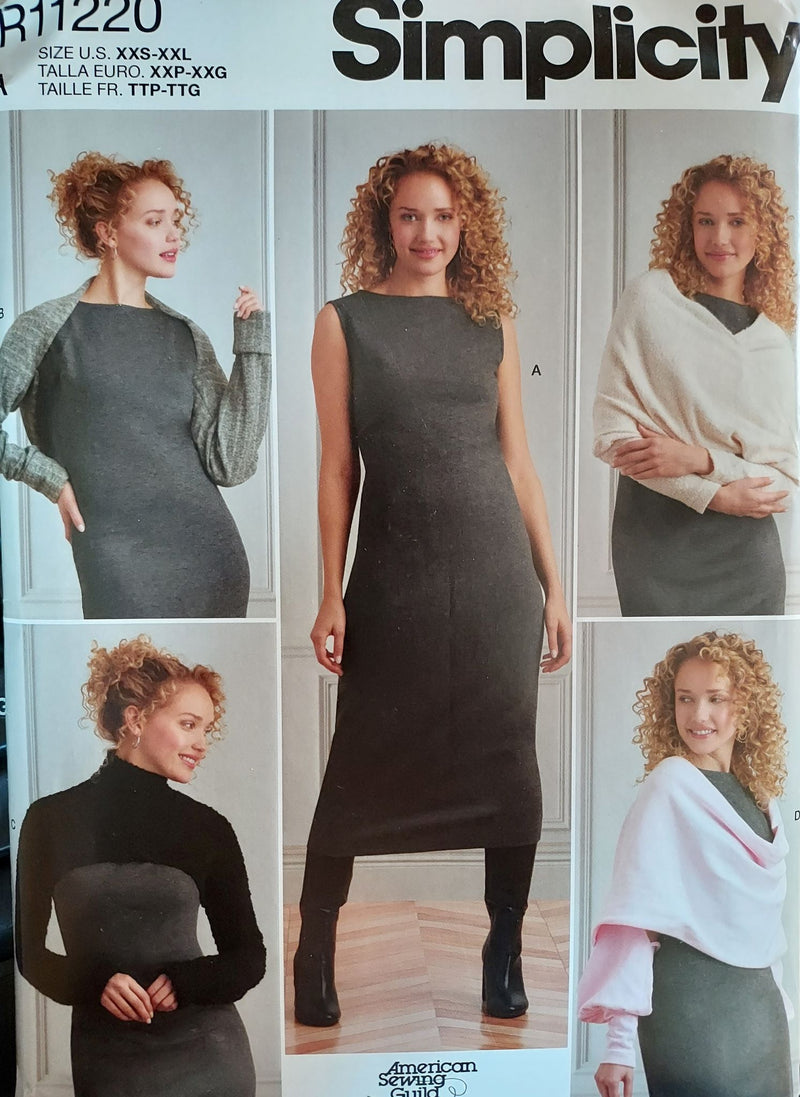 Simplicity R11220, Misses Dresses, Shrugs, Uncut Sewing Pattern