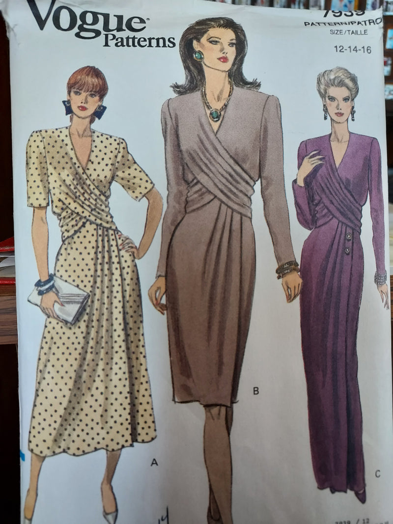 Vogue 7939, Misses Dresses, Evening Wear, Uncut Sewing Pattern