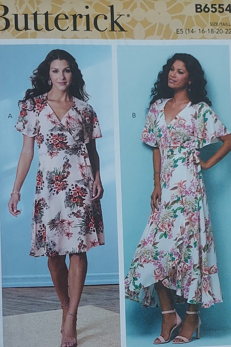 Butterick B6554, Misses Dresses,  Uncut Sewing Pattern