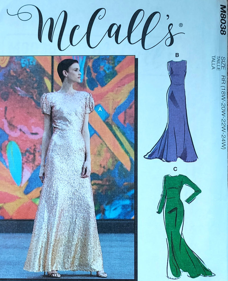 McCalls M8038, Misses Dresses, Formals, Evening Wear, Uncut Sewing Pat Stylesewwear.boutique McCalls M8038, Misses Dresses, Formals, Evening Wear, Uncut Sewing Pat Stylesewwear.boutique