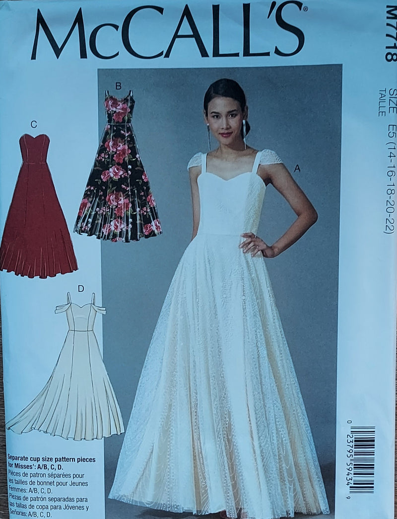 McCalls M7718, Misses Dresses, Formals, Evening Wear, Uncut Sewing Pat   Stylesewwear.boutique