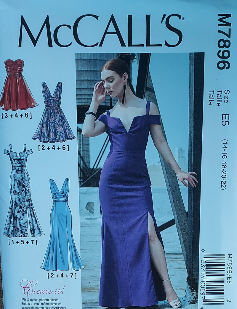 McCalls M7896, Misses Evening Wear, Dresses, Formals, Uncut Sewing Pat Stylesewwear.boutique McCalls M7896, Misses Evening Wear, Dresses, Formals, Uncut Sewing Pat Stylesewwear.boutique