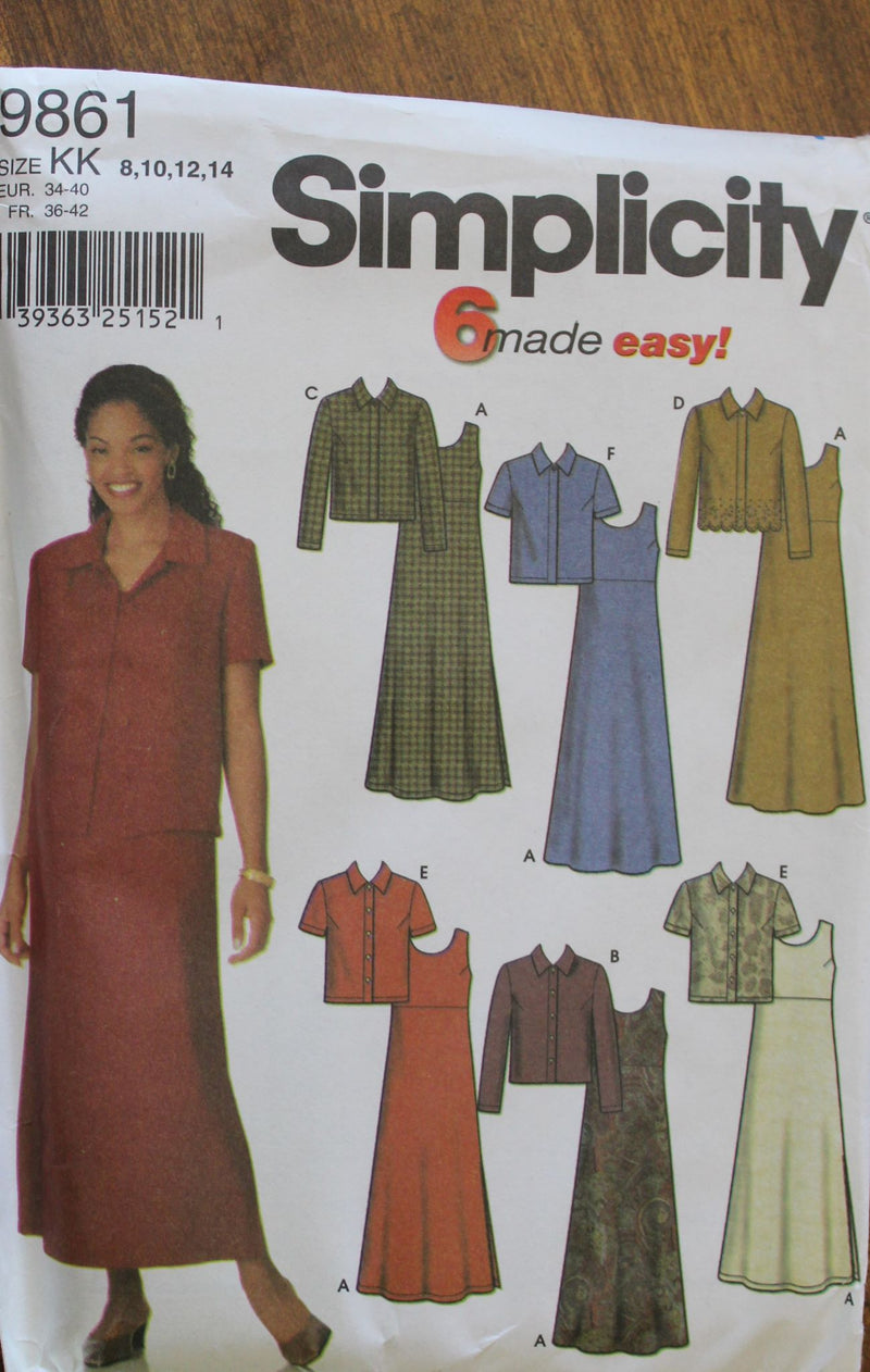 Simplicity 9861, Misses Dresses with Jackets, Uncut Sewing Pattern