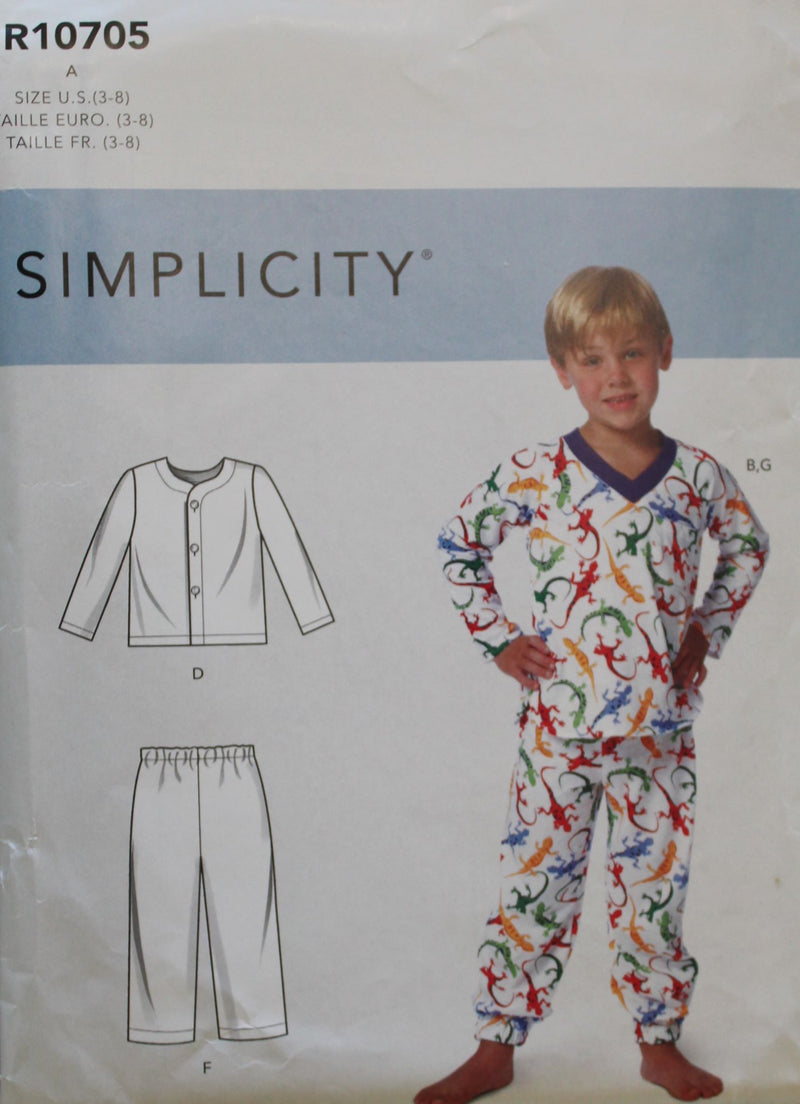Simplicity R10705, Childrens Sleepwear, Uncut Sewing Pattern