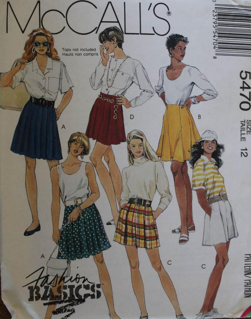 McCalls 5470, Misses Skirts, Shorts,  Uncut Sewing Pattern