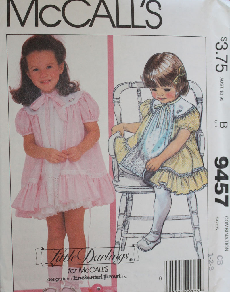 McCalls 9457, Girls Dresses & Petticoat,  Uncut Sewing Pattern