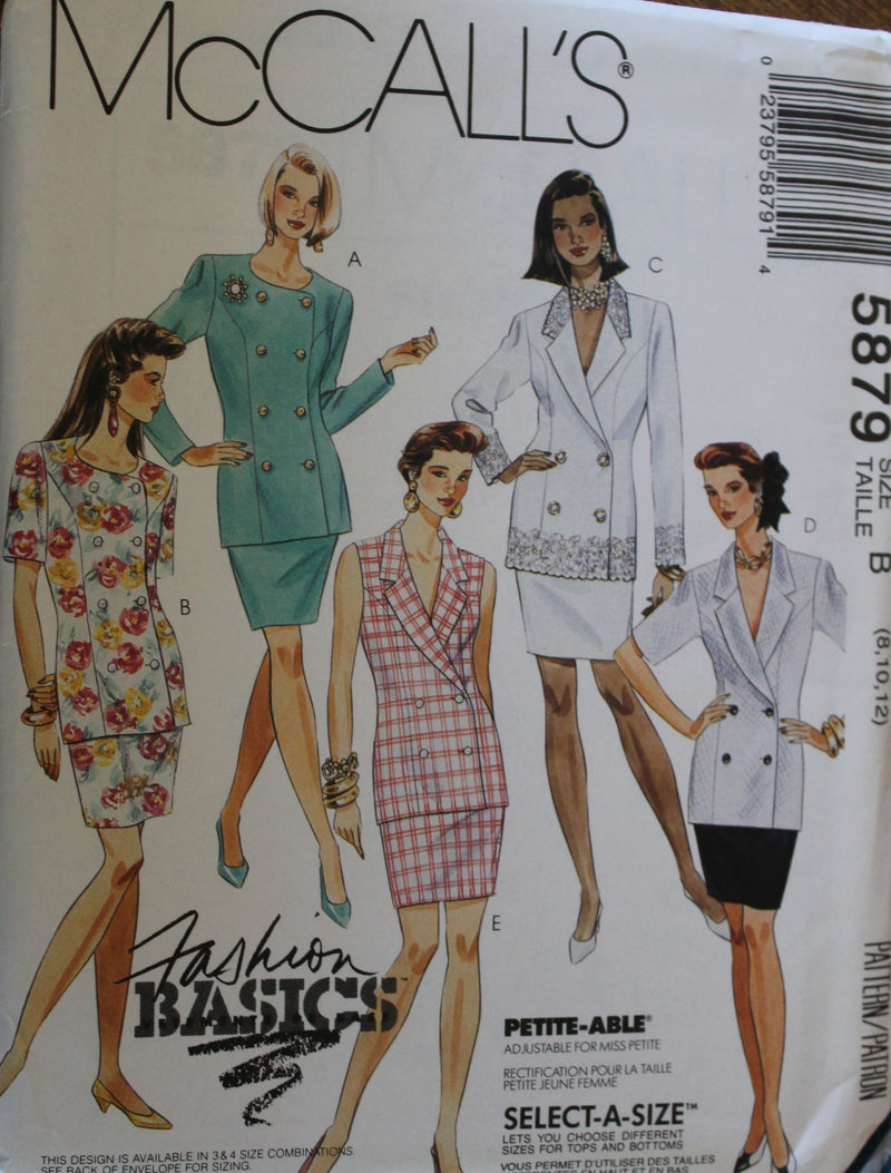 McCalls 5879, Misses Dresses, Two-Piece,  Uncut Sewing Pattern
