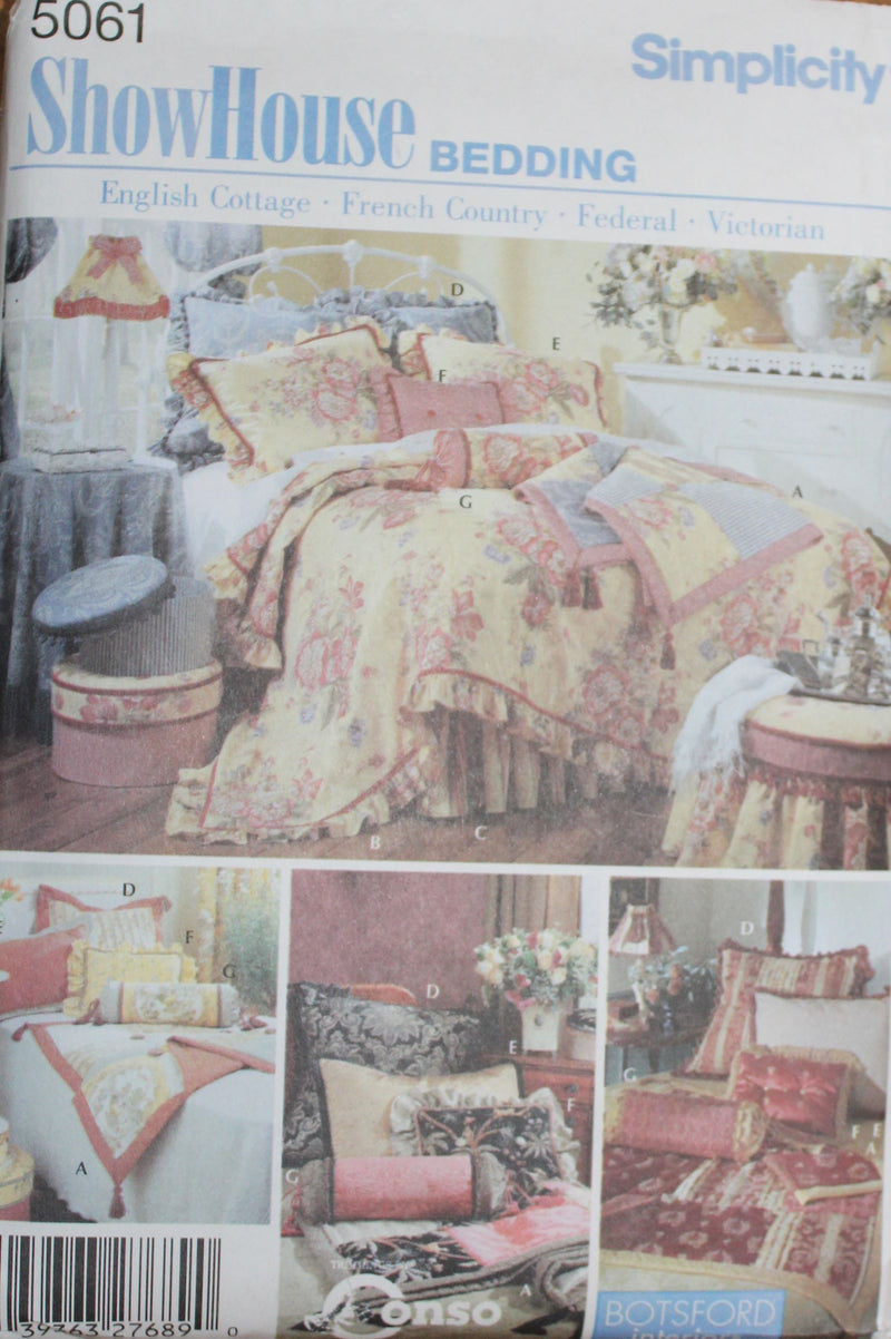 Simplicity 5061, Bedding, Linens, Pillows, Uncut Sewing Pattern