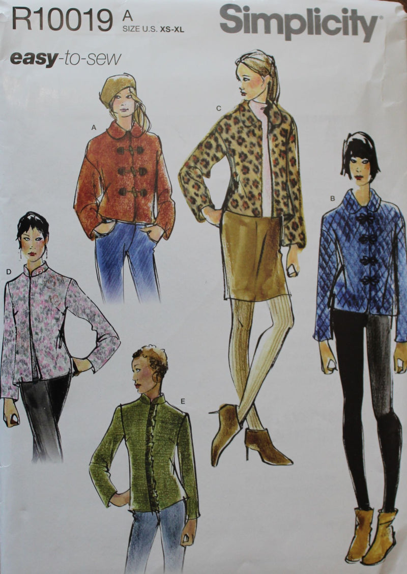 Simplicity R10019, Misses Jackets, Lined, Uncut Sewing Pattern