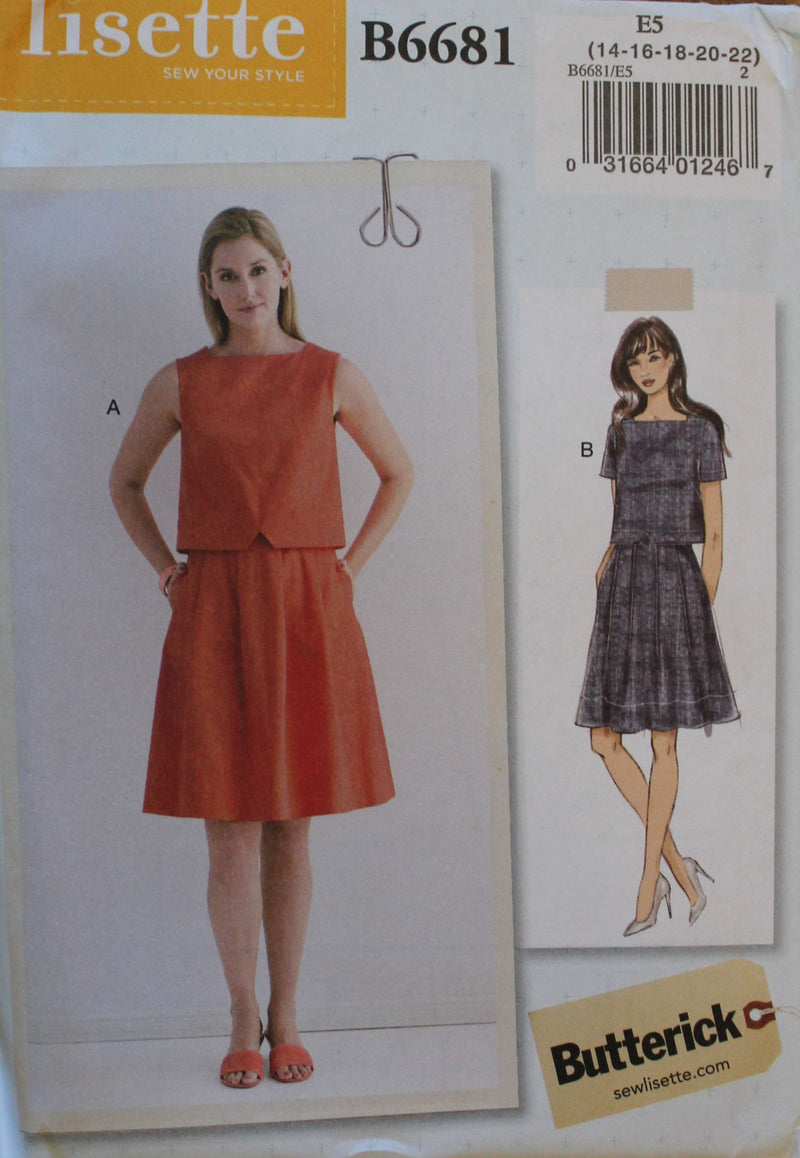 Butterick B6681, Lisette, Womens Dresses, Uncut Sewing Pattern