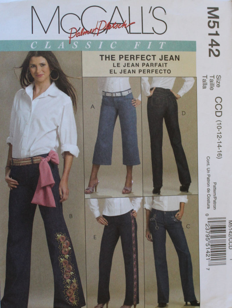 McCalls M5142, Misses Jeans, Pants, Uncut Sewing Pattern
