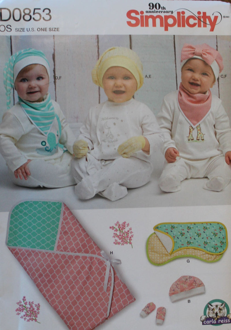 Simplicity D0853, Babies Accessories, Layette, Uncut Sewing Pattern