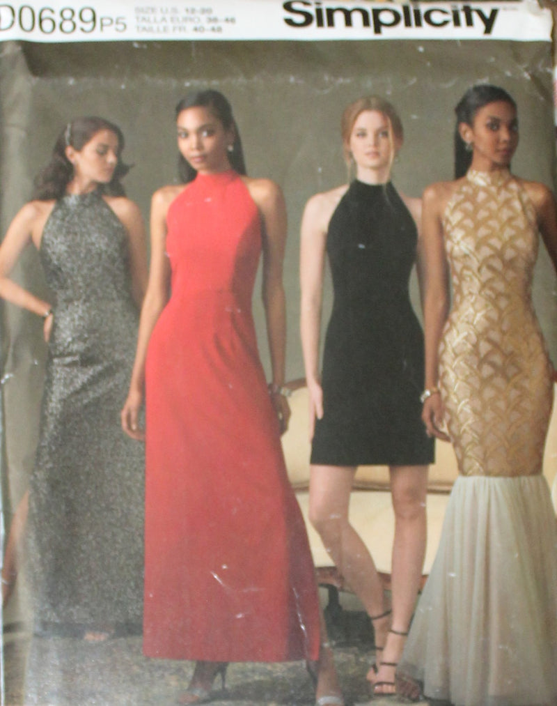 Simplicity D0689, Misses Formals, Evening Wear, Dresses, Uncut Sewing Patterns