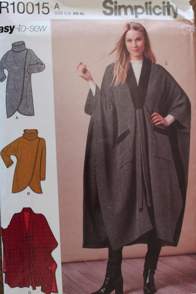 Simplicity R10015, Misses Tops, Tunics, Poncho, Uncut Sewing Pattern