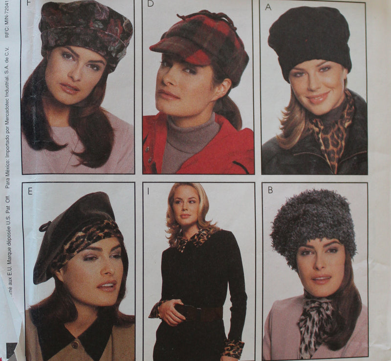 McCalls 8511, Womens Accessories, Hats, Scarves, Mittens, Uncut Sewing Pattern