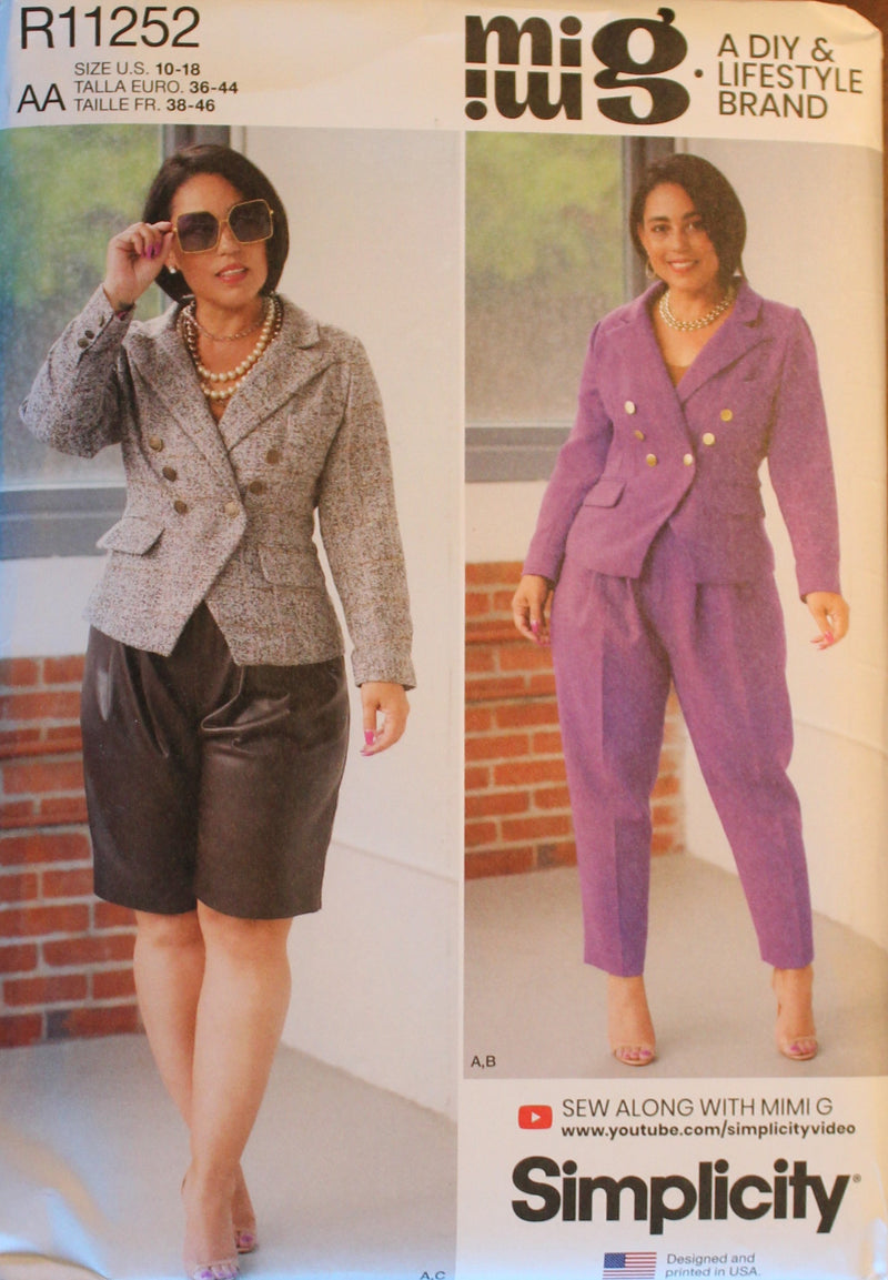 Simplicity R11252, Misses Pants, Shorts, Lined Jacket, Uncut Sewing Pattern