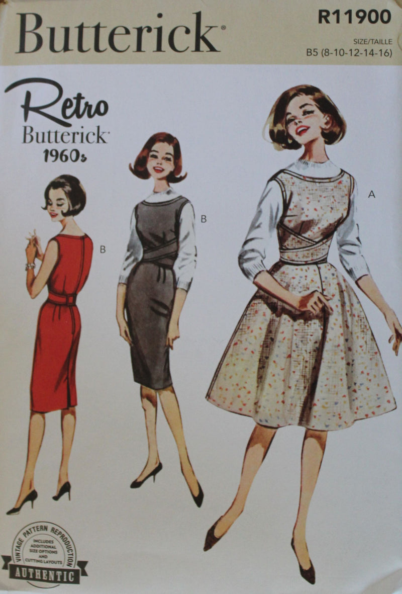 Butterick R11900, Misses Dresses, Jumpers, Uncut Sewing Pattern