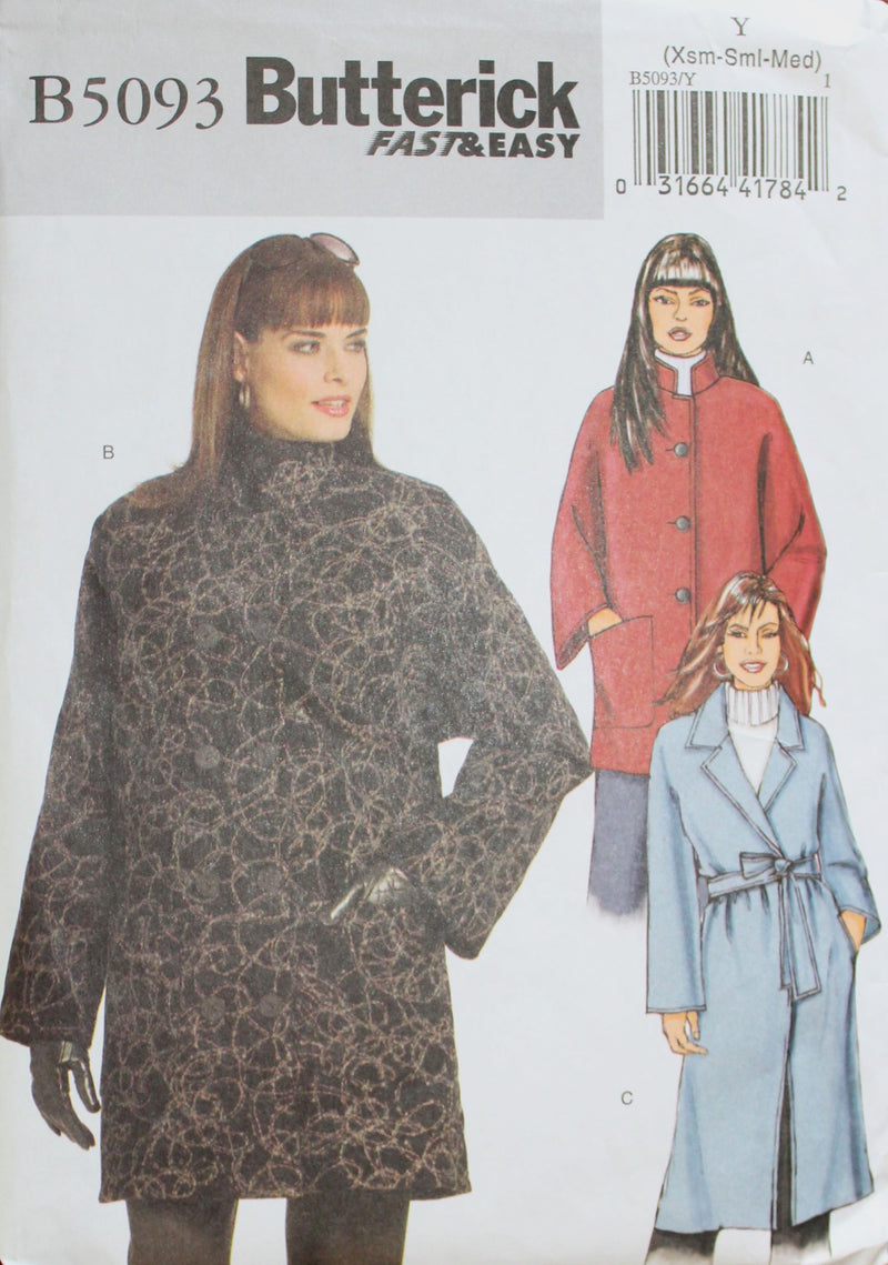 Butterick B5093, Misses Coats, Uncut Sewing Pattern
