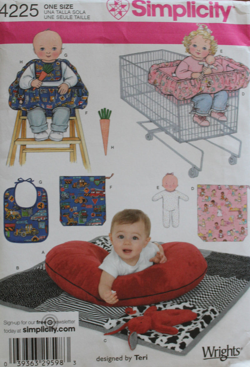 Simplicity 4225, Baby Blanket, Bibs, Pillow Cover, More, Uncut Sewing Pattern