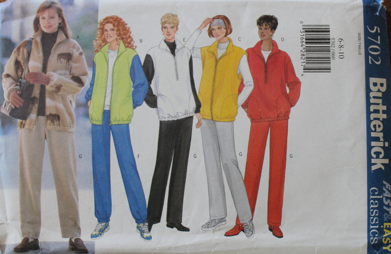 Butterick 5702, Misses Jacket, Vest, Pants, Uncut Sewing Pattern