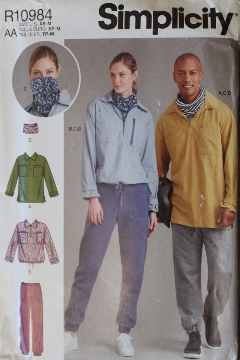 Simplicity R10984, Misses, Mens Tops, Pants, Uncut Sewing Pattern