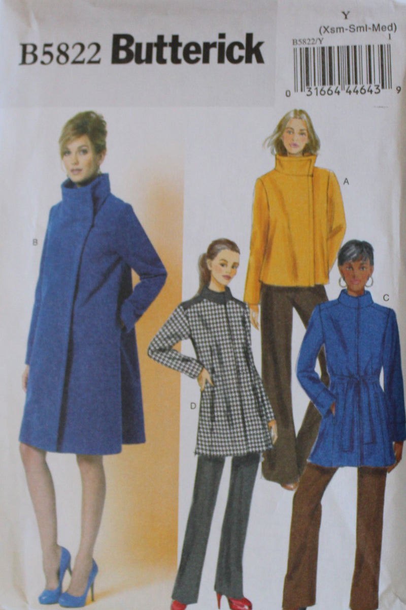 Butterick B5822, Misses Jackets, Coats, Uncut Sewing Pattern