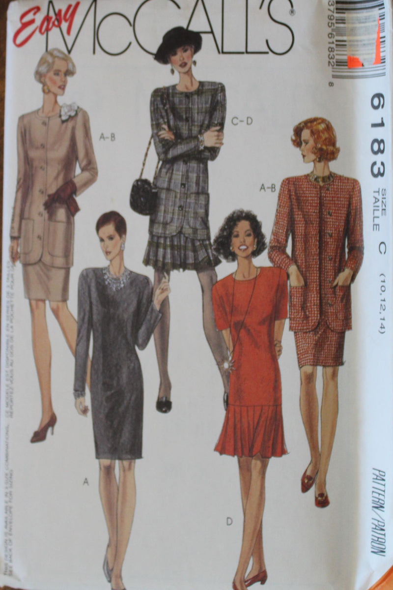 McCalls 6183, Misses Dresses, Jacket, Uncut Sewing Pattern