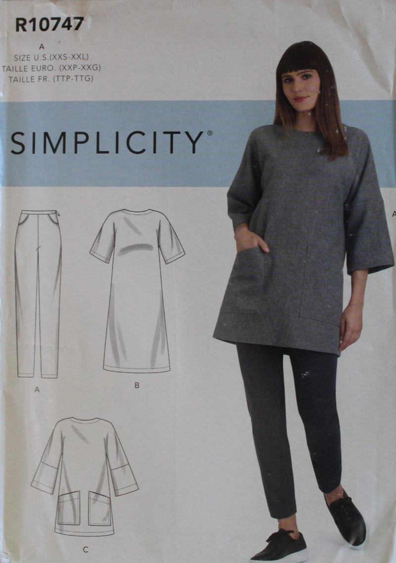 Simplicity R10747, Misses Tunic, Dress, Leggings, Uncut Sewing Pattern – Stylesewwear.boutique Simplicity R10747, Misses Tunic, Dress, Leggings, Uncut Sewing Pattern – Stylesewwear.boutique
