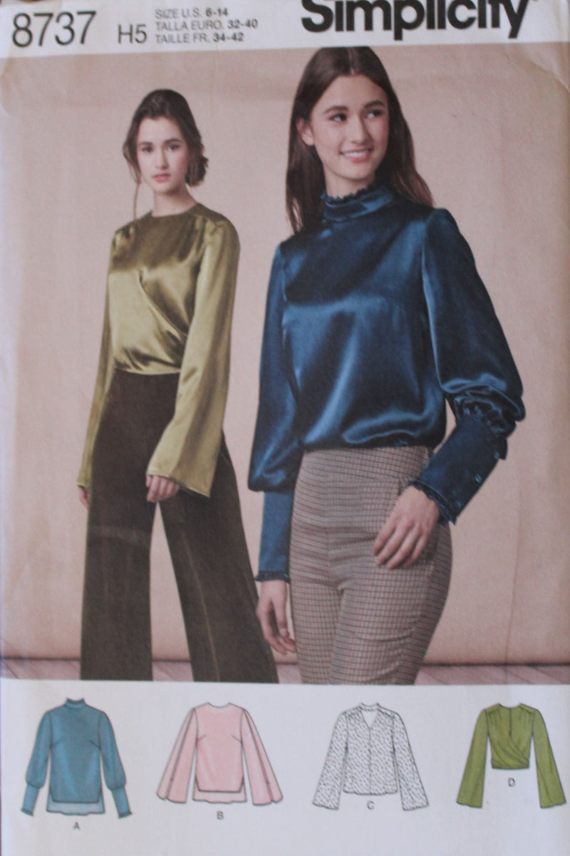 Simplicity 8737, Misses Blouses, Uncut Sewing Pattern