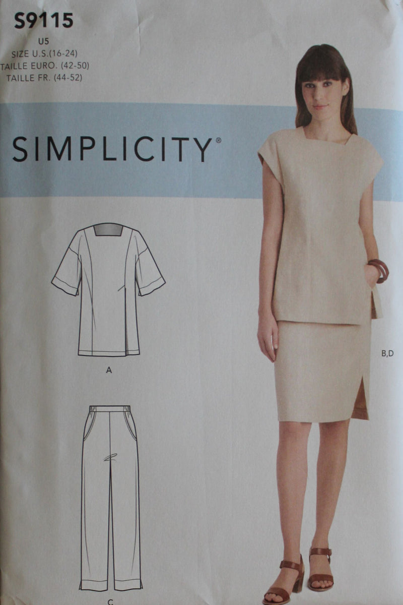 Simplicity S0115, Misses Tunic, Skirt, Pants, Uncut Sewing Pattern
