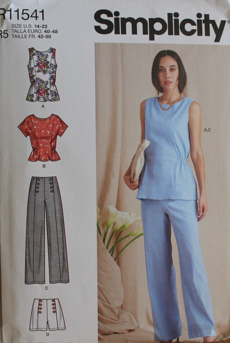 Simplicity R11541, Misses Tops, Pants, Shorts, Uncut Sewing Pattern