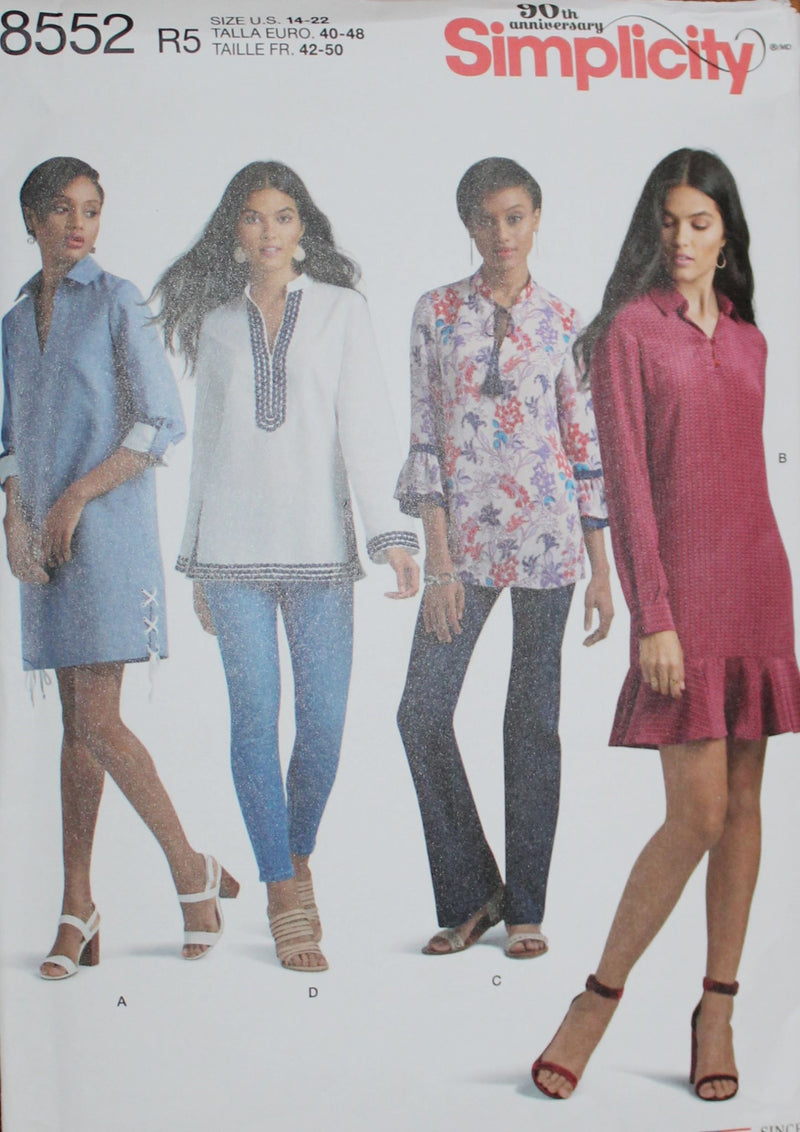 Simplicity 8552, Misses Tunics, Dresses, Uncut Sewing Pattern