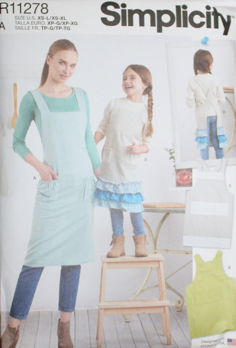 Simplicity R11278, Misses Aprons, Childrens Aprons, Uncut Sewing Pattern