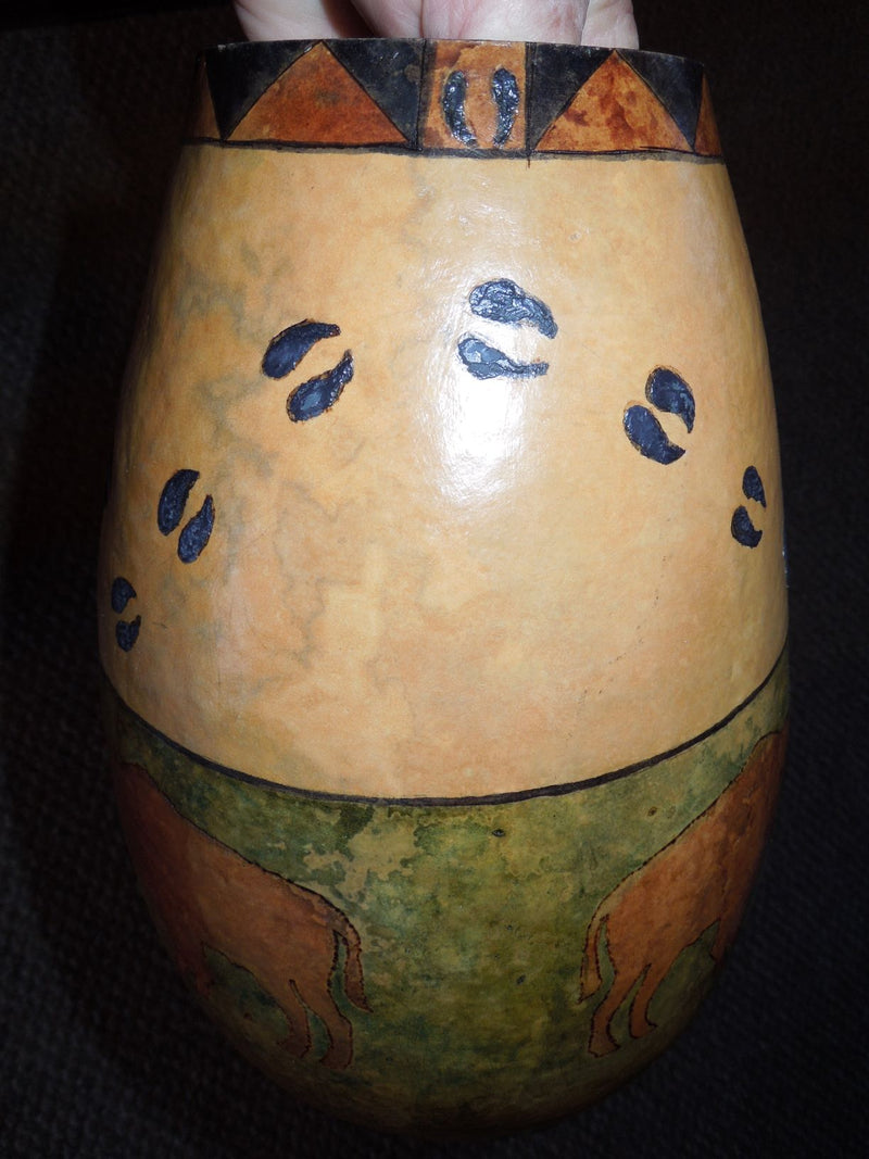 Buffalo gourd, art work, ink stained, collectible