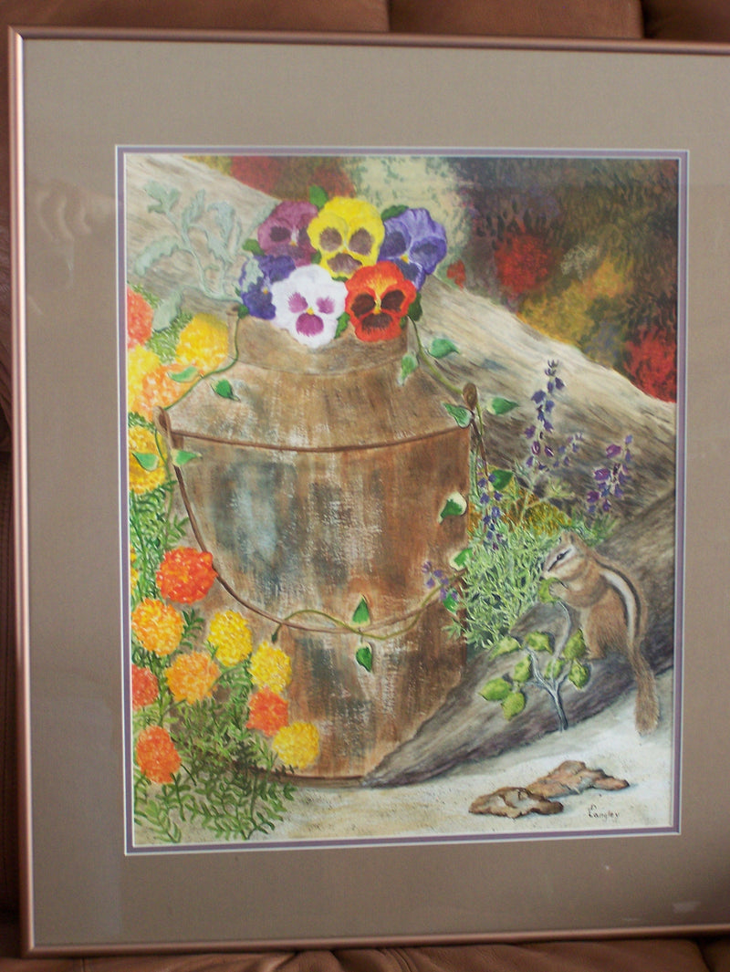 Watercolor/ pastel painting, art, mixed media, art work, prof. framed and matted