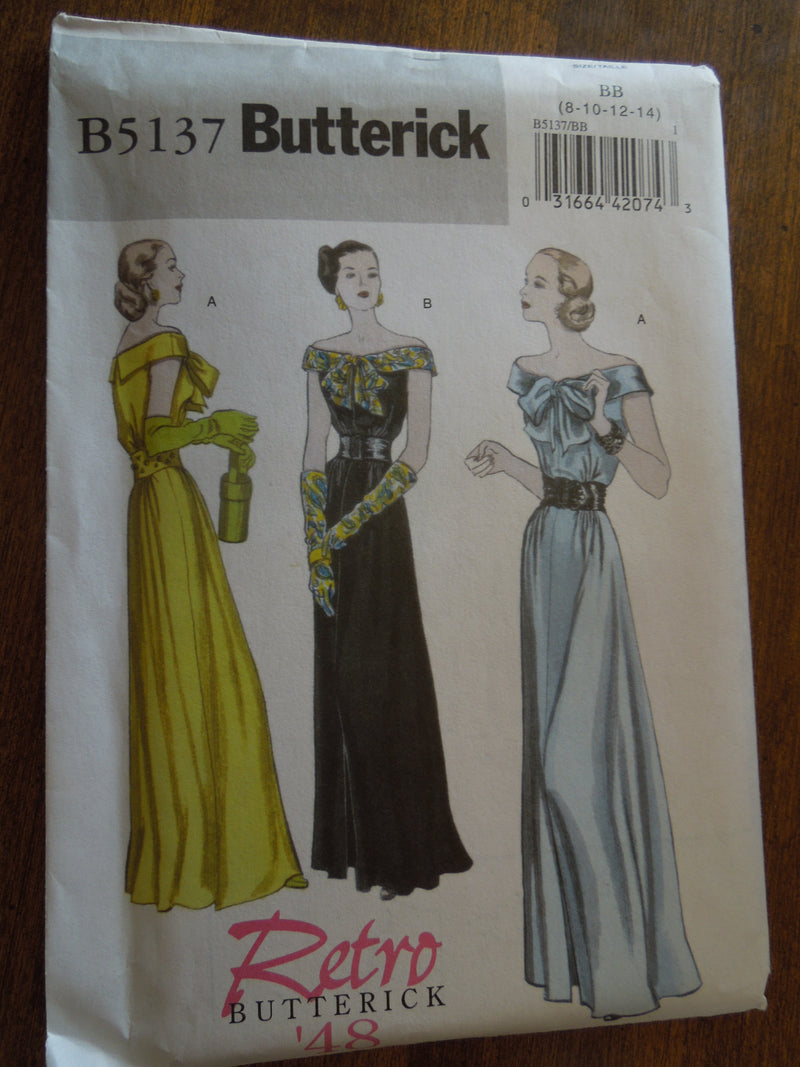 Butterick B5137, Misses, Evening Wear, Formals, UNCUT sewing pattern