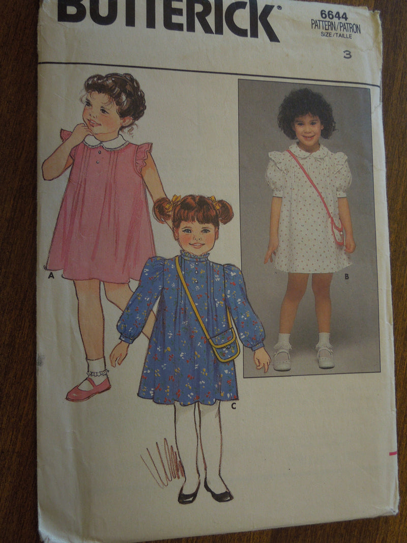 Butterick 6644,Girls, Dresses, Size 3, UNCUT sewing pattern