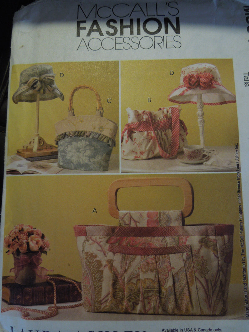 McCalls M5641, Hats, Handbags, Totes, UNCUT sewing pattern,