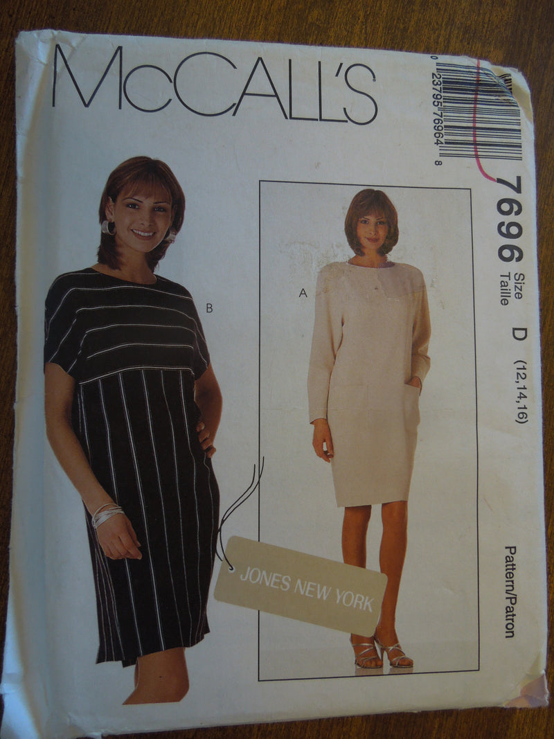 McCalls 7696, Misses, Dresses, Lined/Unlined,  UNCUT sewing pattern