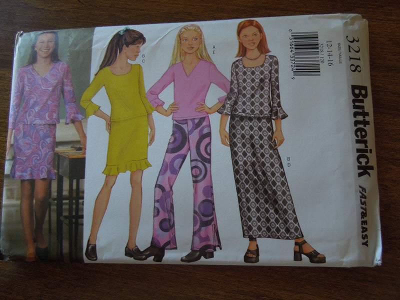 Butterick 3218, Girls, Separates, UNCUT sewing pattern