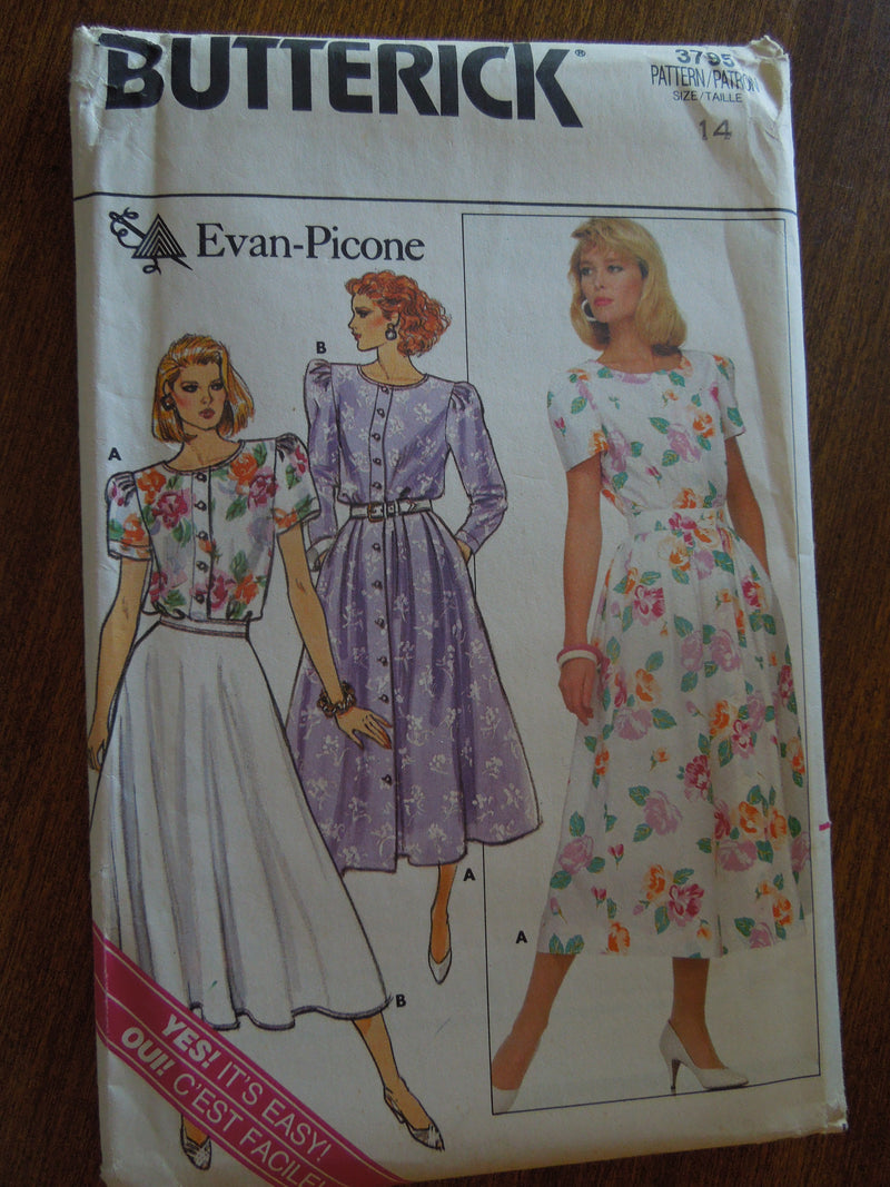 Butterick 3795, Misses, Tops, Skirts, UNCUT sewing pattern