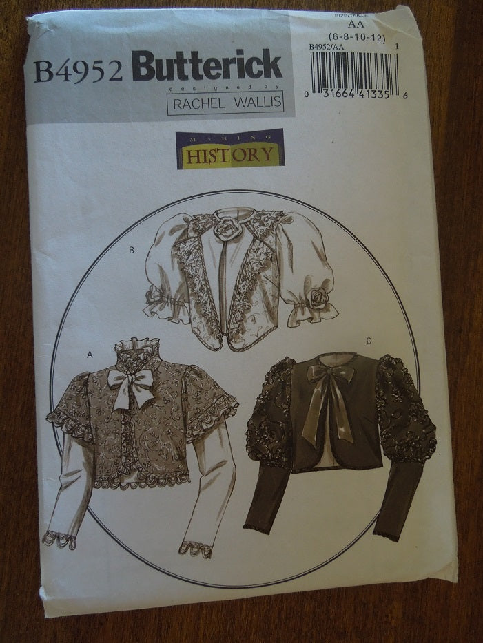 Butterick B4952,  Misses, Jackets, Historical, Victorian, UNCUT sewing pattern