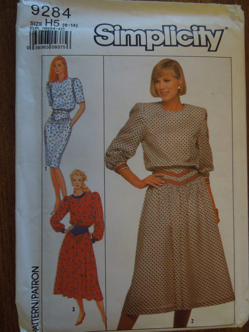 Simplicity 9284, Misses, Dresses, Sizes 6-14, Petite, Dress in two lengths, UNCUT sewing pattern