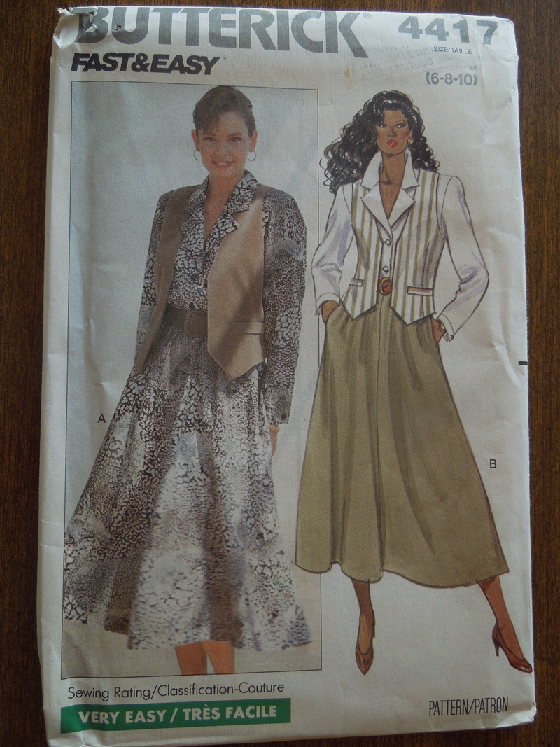 Butterick 4417, Misses, Dresses, Vests, Petite, UNCUT sewing pattern