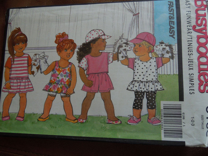 Butterick Busybodies 6186, Girls, Separates, Caps, Uncut Sewing Pattern