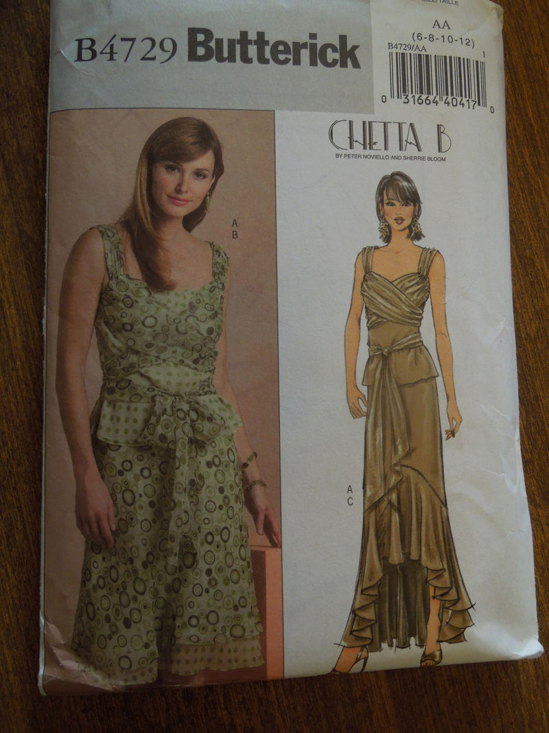 Butterick B4729, Uncut Sewing Pattern, Misses, Dresses, Formals, , size 6 to 12